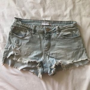 Light wash cut off shorts